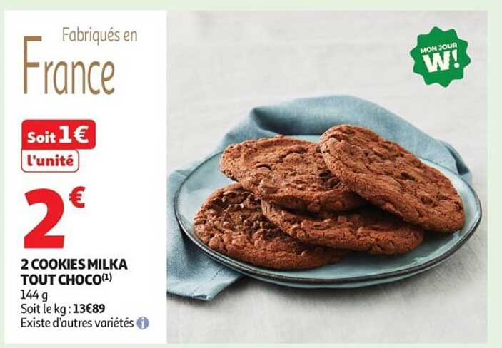 2 COOKIES MILKA TOUT CHOCO
