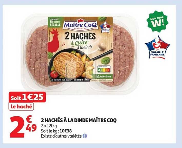 2 HACHÉS À LA DINDE MAÎTRE COQ