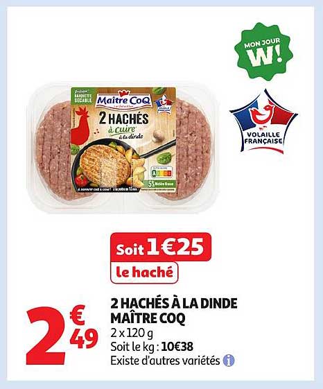 2 HACHÉS À LA DINDE MAÎTRE COQ