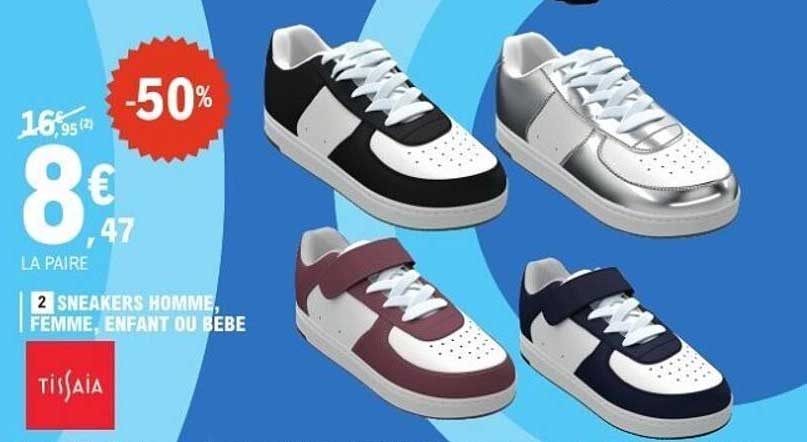 2 SNEAKERS HOMME, FEMME, ENFANT OU BÉBÉ