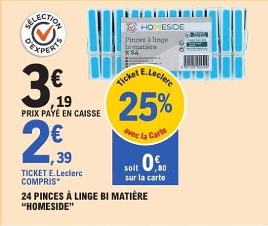 24 PINCES À LINGE BI MATIÈRE “HOMESIDE”