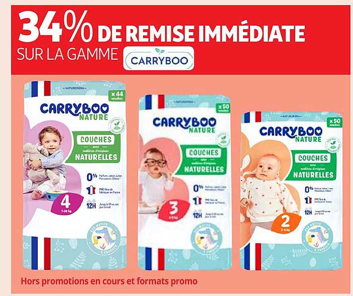 34% DE REMISE IMMÉDIATE SUR LA GAMME CARRYBOO