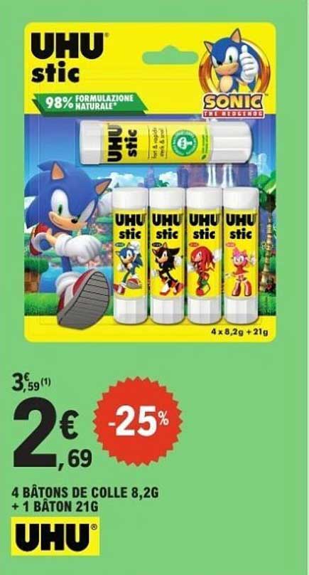 4 BÂTONS DE COLLE 8,2G + 1 BÂTON 21G