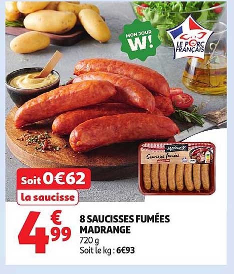 8 SAUCISSES FUMÉES MADRANGE