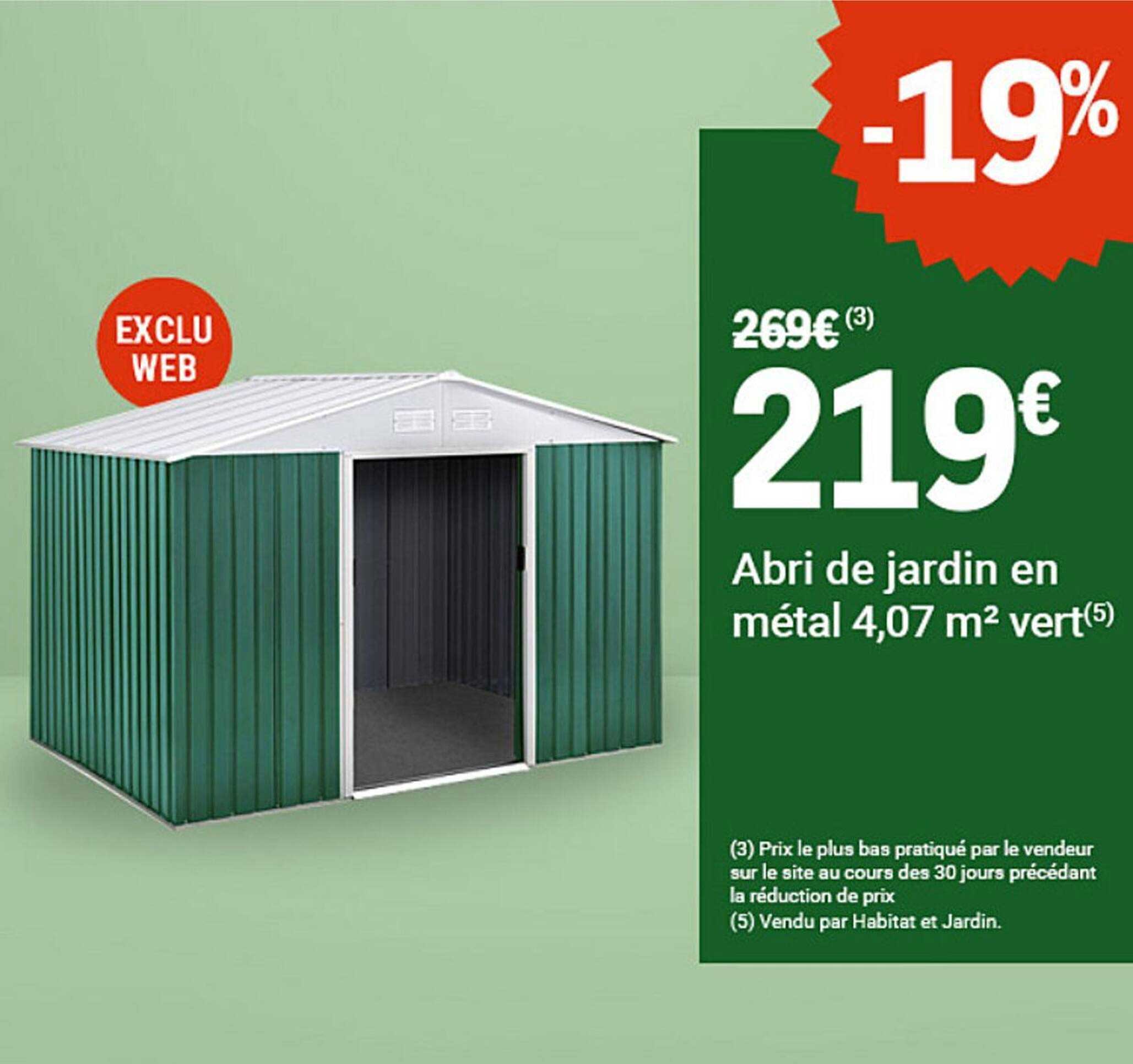 Abri de jardin en métal 4,07 m² vert