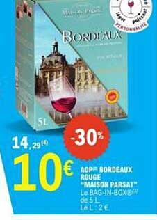 AOP BORDEAUX ROUGE "MAISON PARSAT" Le BAG-IN-BOX® de 5 L