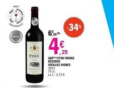 AOP FITOU ROUGE RÉSERVE VIELLES VIGNES