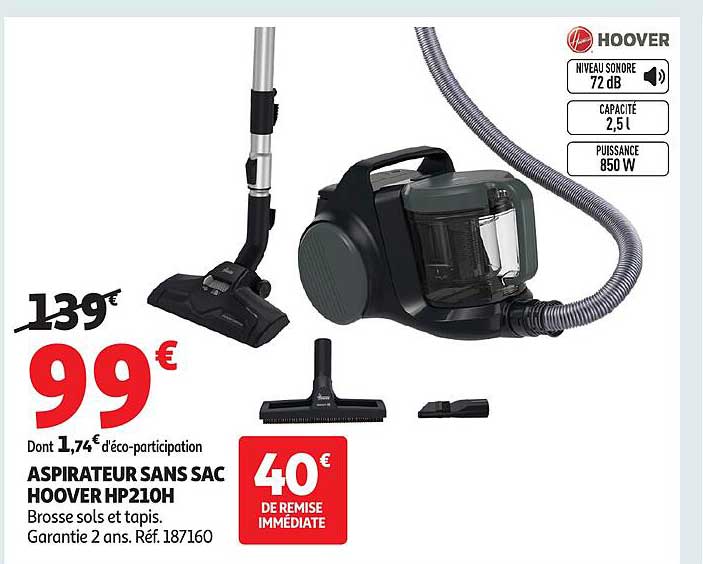 ASPIRATEUR SANS SAC HOOVER HP210H