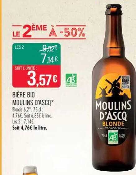 BIÈRE BIO MOULINS D'ASQC*