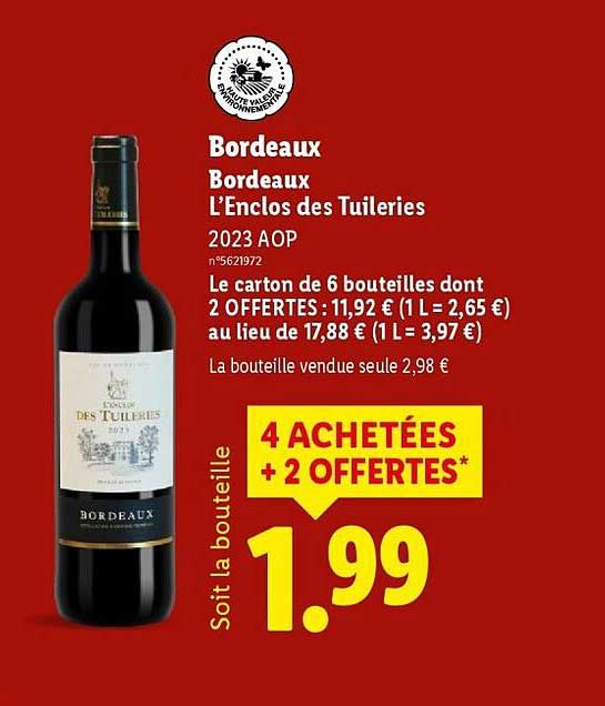 Bordeaux L'Enclos des Tuileries - 4 Achetées + 2 Offertes