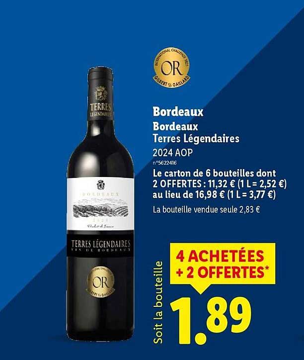 Bordeaux Terres Légendaires 2024 AOP