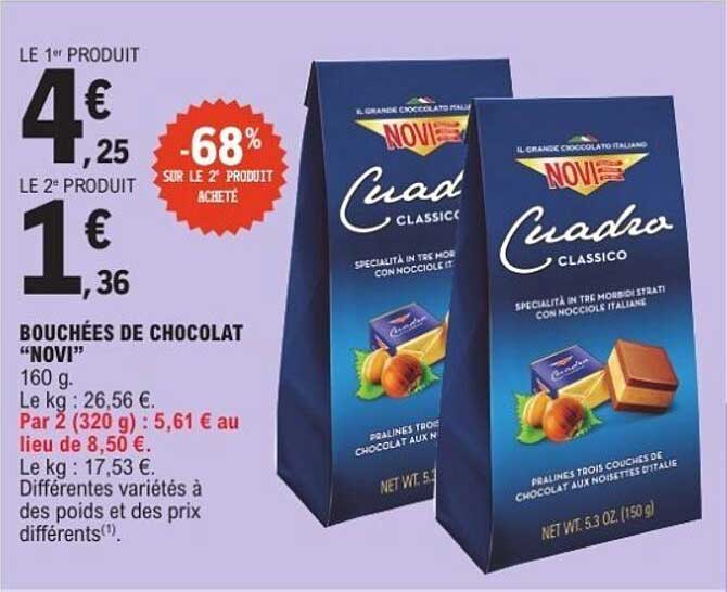 Bouchées de chocolat “Novi”