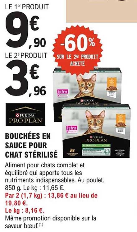 Bouchées en sauce pour chat stérilisé