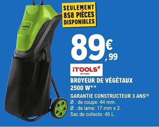 BROYEUR DE VÉGÉTAUX 2500 W**