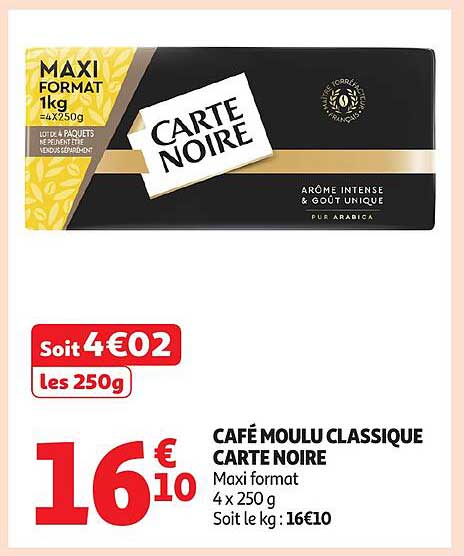 CAFÉ MOULU CLASSIQUE CARTE NOIRE