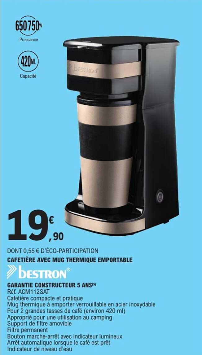 Cafetière avec mug thermique portable