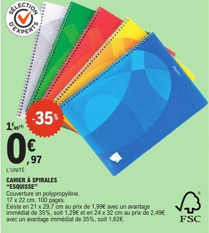 CAHIER À SPIRALES “ESQUISSE”