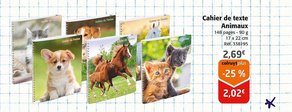 Cahier de texte Animaux
