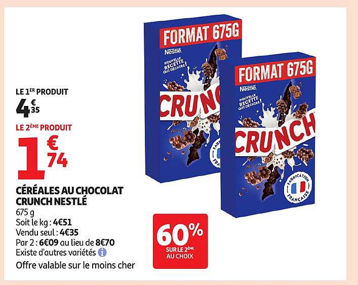 CÉRÉALES AU CHOCOLAT CRUNCH NESTLÉ