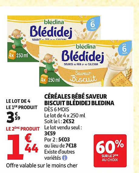 Céréales Bébé Saveur Biscuit Blédidej Bledina