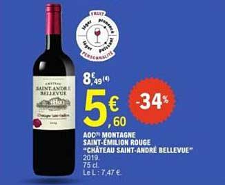 Château Saint-André Bellevue 2019 - AOC Montagne Saint-Émilion Rouge