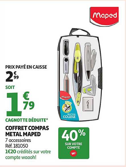 COFFRET COMPAS METAL MAPED