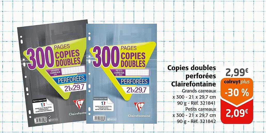 Copies doubles perforées Clairefontaine