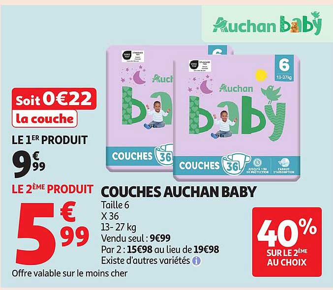 COUCHES AUCHAN BABY