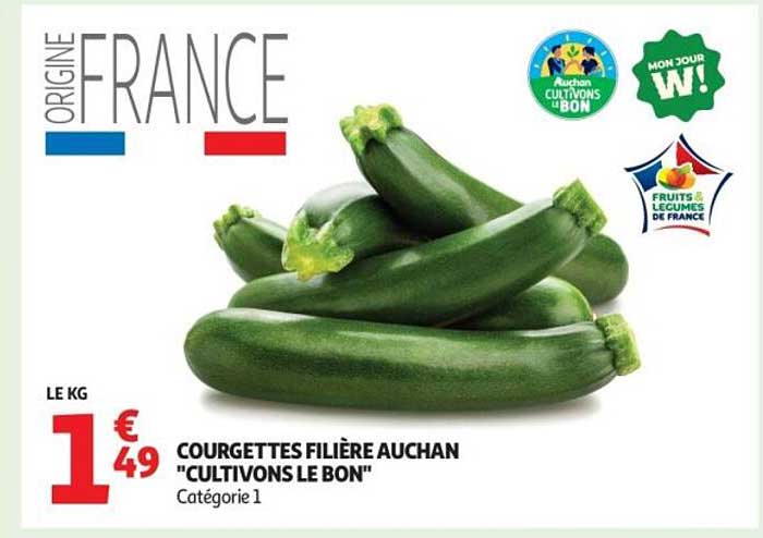 COURGETTES FILIÈRE AUCHAN "CULTIVONS LE BON"