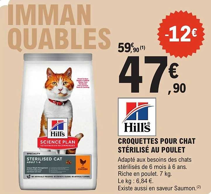 Croquettes pour chat stérilisé au poulet