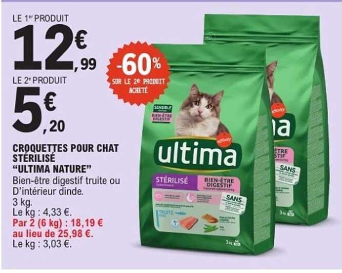 CROQUETTES POUR CHAT STÉRILISÉ "ULTIMA NATURE"