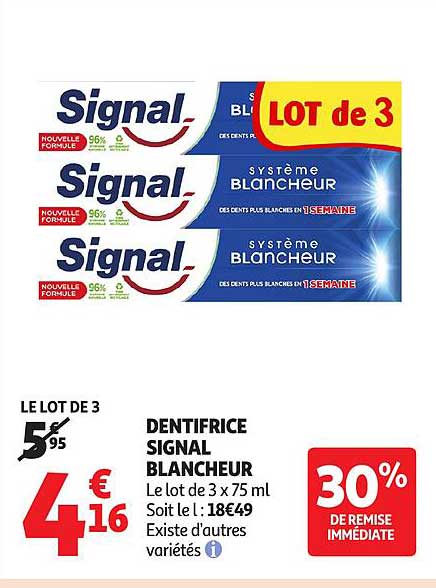 DENTIFRICE SIGNAL BLANCREUR