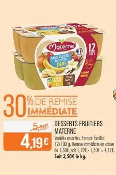 DESSERTS FRUITIERS MATERNÉ