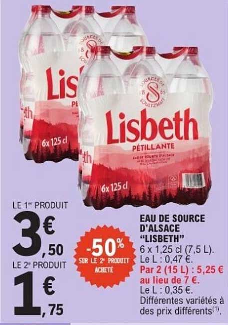 EAU DE SOURCE D'ALSACE "LISBETH"