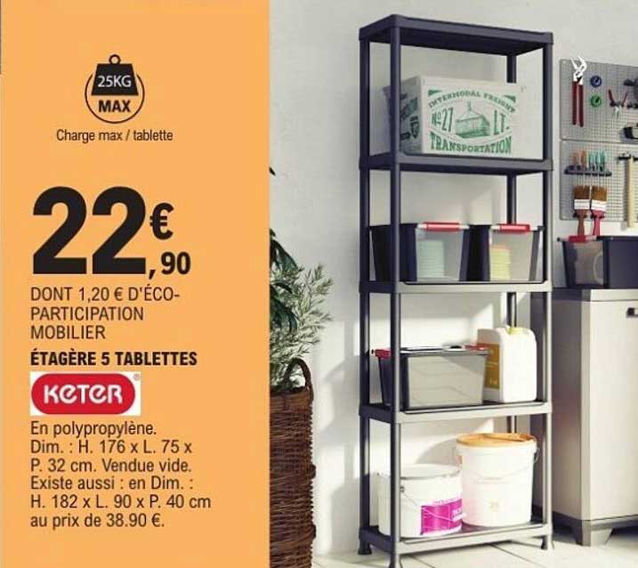 ÉTAGÈRE 5 TABLETTES KETER