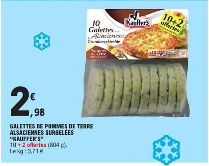 GALETTES DE POMMES DE TERRE ALSACIENNES SURGELÉES "KAUFFER'S"