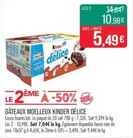GÂTEAUX MOELLEUX KINDER DÉLICE