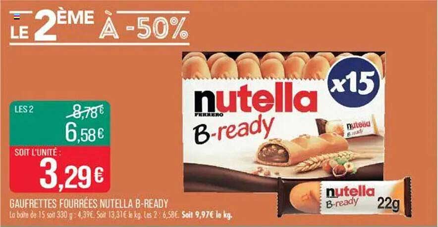 GAUFRETTES FOURRÉES NUTELLA B-READY