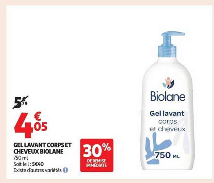 GEL LAVANT CORPS ET CHEVEUX BIOLANE