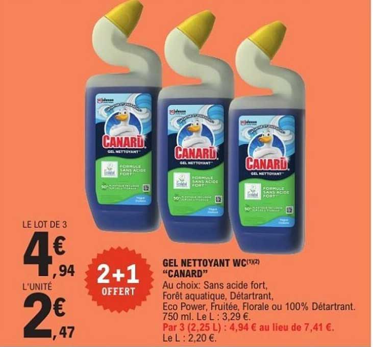 GEL NETTOYANT WC 2+1 OFFERT CANARD