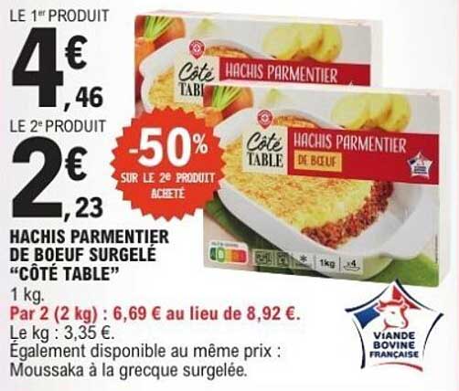 Hachis Parmentier de Boeuf Surgelé "Côté Table"