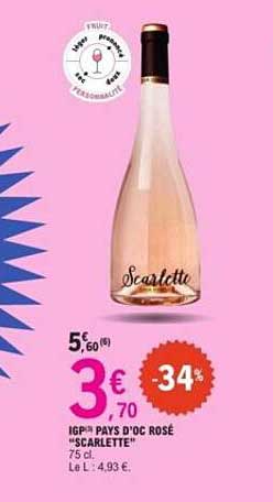 IGP® PAYS D'OC ROSÉ "SCARLETTE"