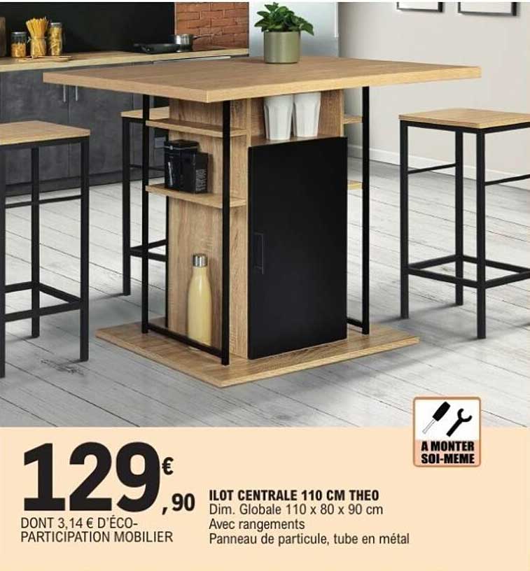 ILOT CENTRALE 110 CM THEO