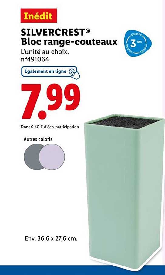 Inédit SILVERCREST® Bloc range-couteaux