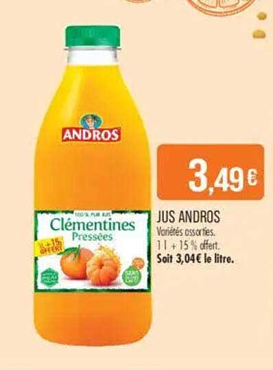 JUS ANDROS Clémentines Pressées
