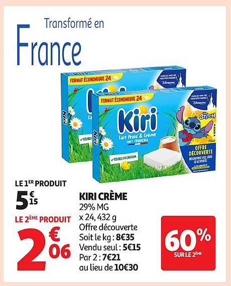 KIRI CRÈME Lait Frais & Crème 29% MG - Offre Découverte