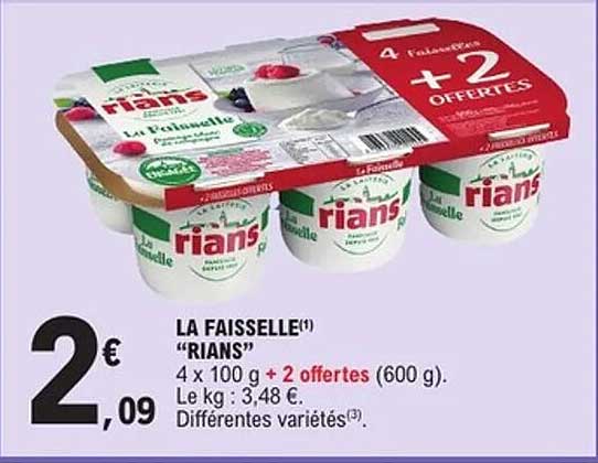 LA FAISSELLE "RIANS" 4 x 100 g + 2 offertes