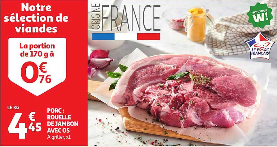 La portion de 170 g à 0€76