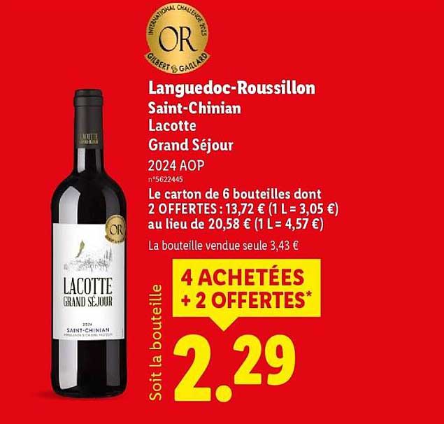 Lacotte Grand Séjour 2024 AOP - 4 achetées + 2 offertes
