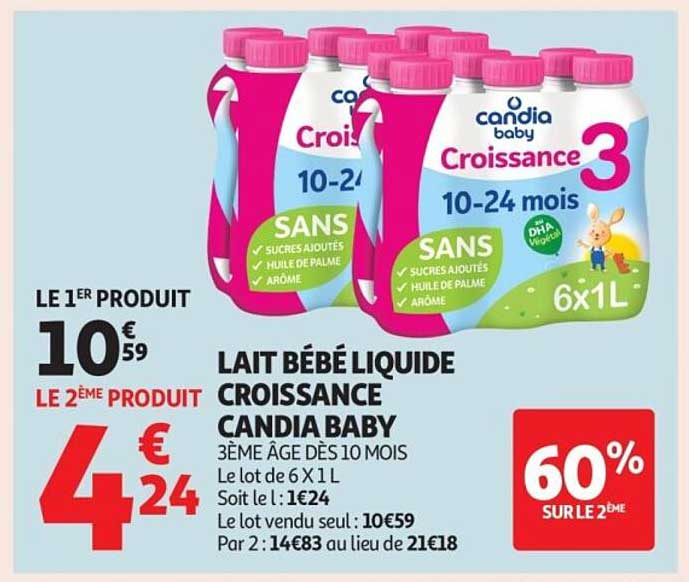 LAIT BÉBÉ LIQUIDE CROISSANCE CANDIA BABY